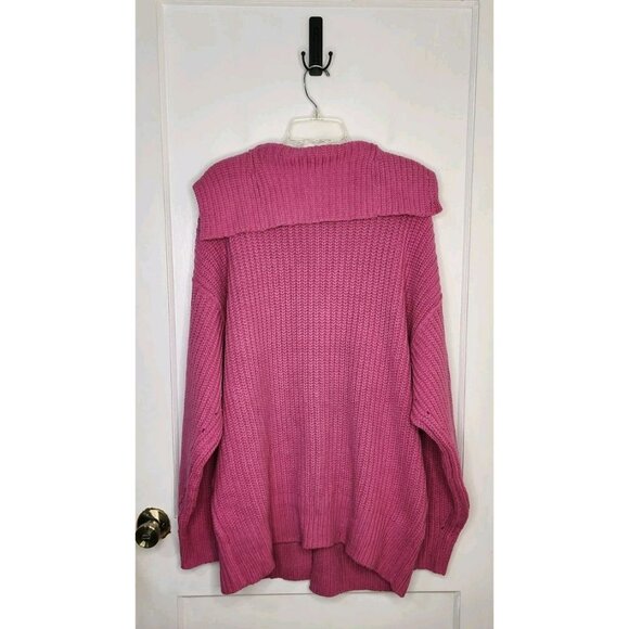 NEW Free People | Swim Too Deep Cardigan in Fuschia Flame Size Small NWT Chunky - Picture 2 of 8